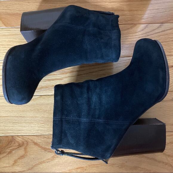 Jeffrey Campbell Rumble Booties size US 8 Black Suede Ankle Block Heel - Picture 3 of 8